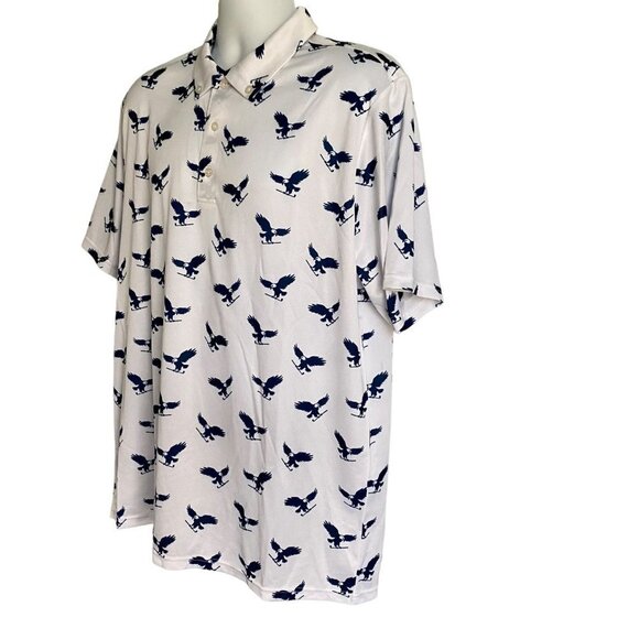 Golf America White Polo with Blue Eagles Golf Clubs Men's Large - Picture 3 of 9